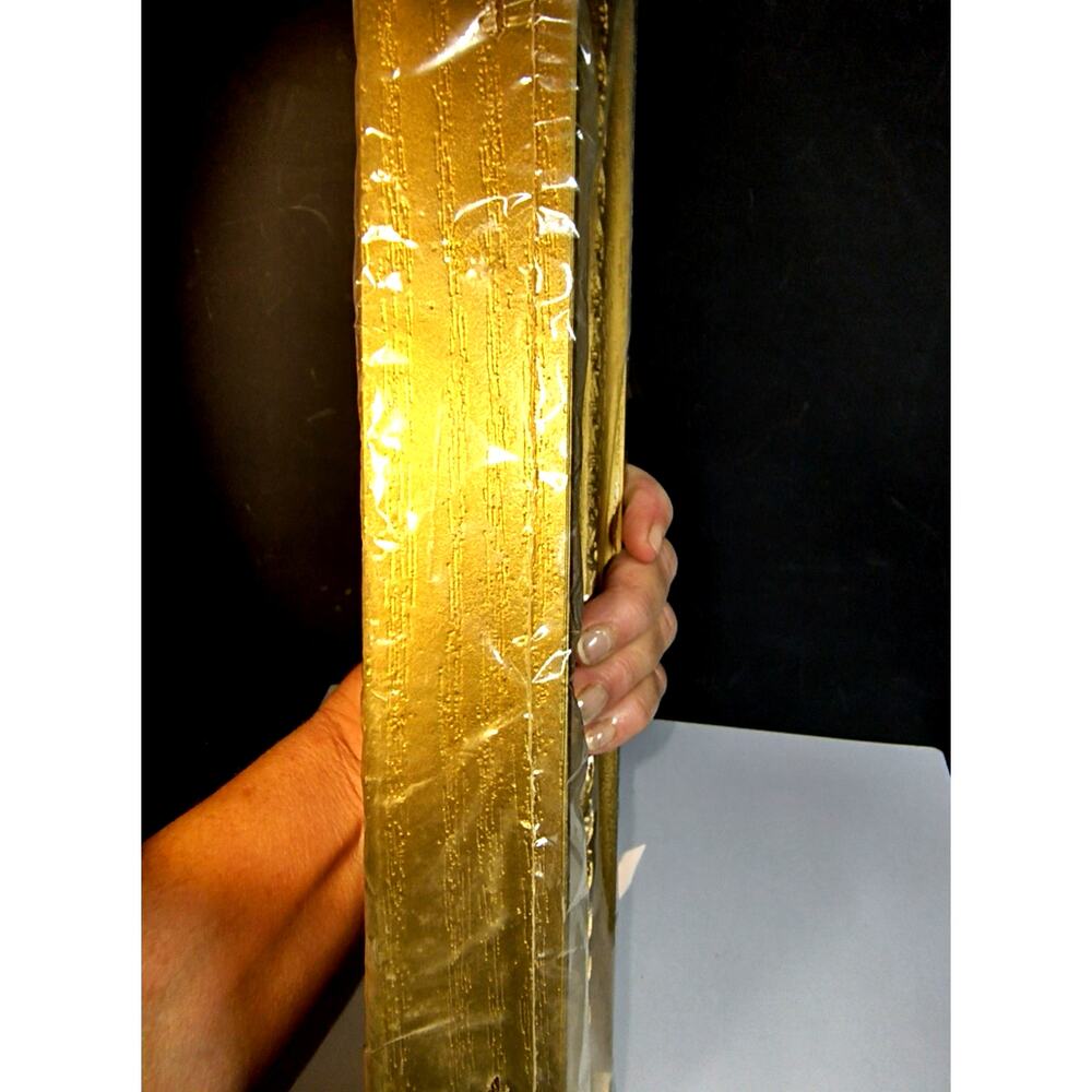 1778. Vintage Home Interiors Gold Tone Rectangular Mirror - Picture 6 of 6